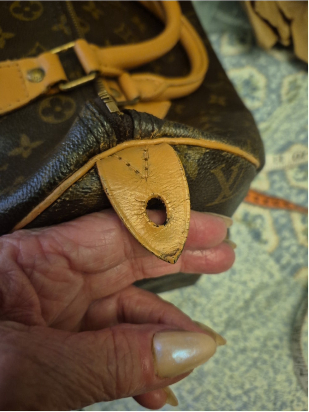 Louis Vuitton Monogram Canvas Satchel in Brown and Tan Leather Trim Vintage - Picture 12 of 12